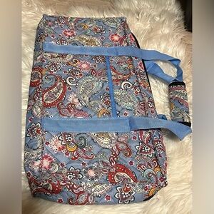 Paisley Print Duffel Bag with Blue Straps